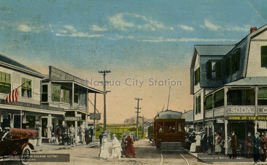 Postcard: Post Office and Car Station, York Beach, Maine